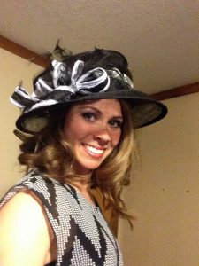 Erin Patterson showcases her Futurity Hat.  